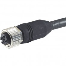 Mating connectors for sensors and valves with connector “K24”, “K35” and “K72”, M12 x 1, with assembled connection line, cable shielded 4P M12 +