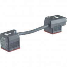 Double mating connectors for valves with two solenoids and connector “K4”, with indicator light, Zener diode suppression circuit and line connection M12 x 1 3P Z60L8